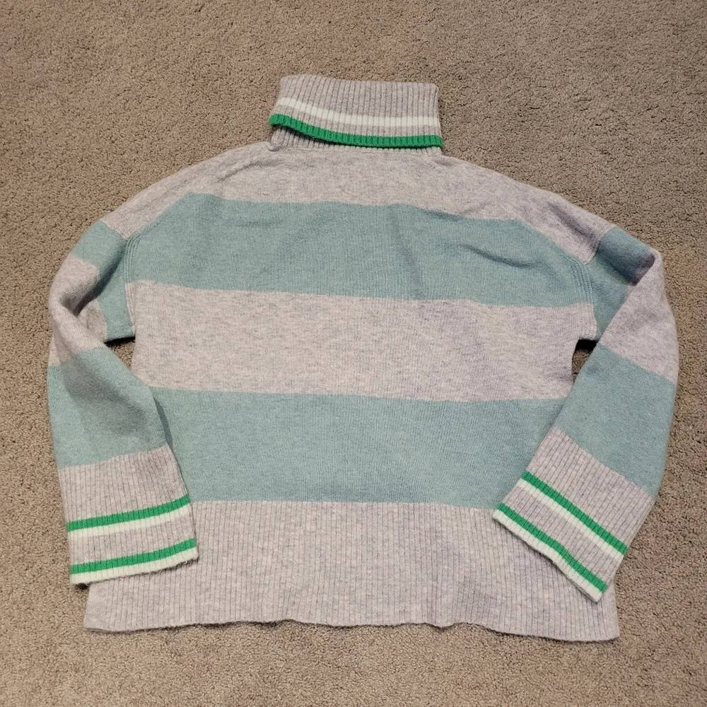 J. Crew Striped Turtleneck Sweater in Supersoft Yarn